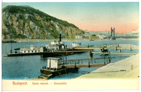 05516-Budapest-1904-Donaubild mit Dampfschiff-Brück & Sohn Kunstverlag