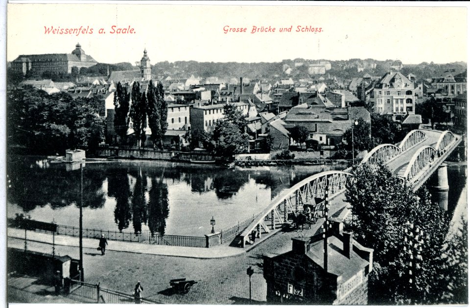 13906-Weißenfels-1912-Große Brücke und Schloß-Brück & Sohn Kunstverlag