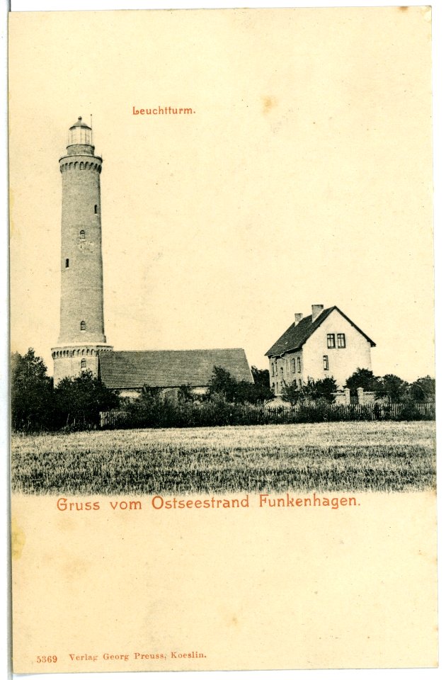 05369-Funkenhagen-1904-Ostseestrand und Leuchtturm-Brück & Sohn Kunstverlag