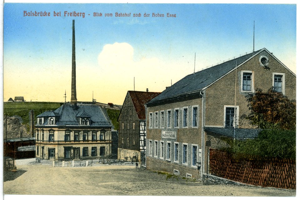 13514-Halsbrücke-1911-Blick vom Bahnhof nach der hohen Esse-Brück & Sohn Kunstverlag