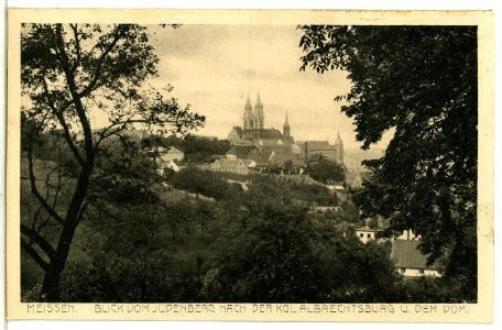 13632-Meißen-1911-Blick vom Jüdenberg nach der Albrechtsburg und Dom-Brück & Sohn Kunstverlag