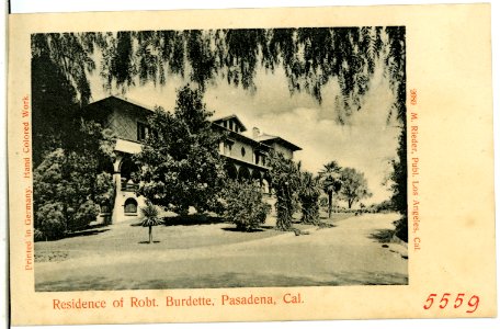 05559-Pasadena-1904-Residence of Robt. Burdette-Brück & Sohn Kunstverlag