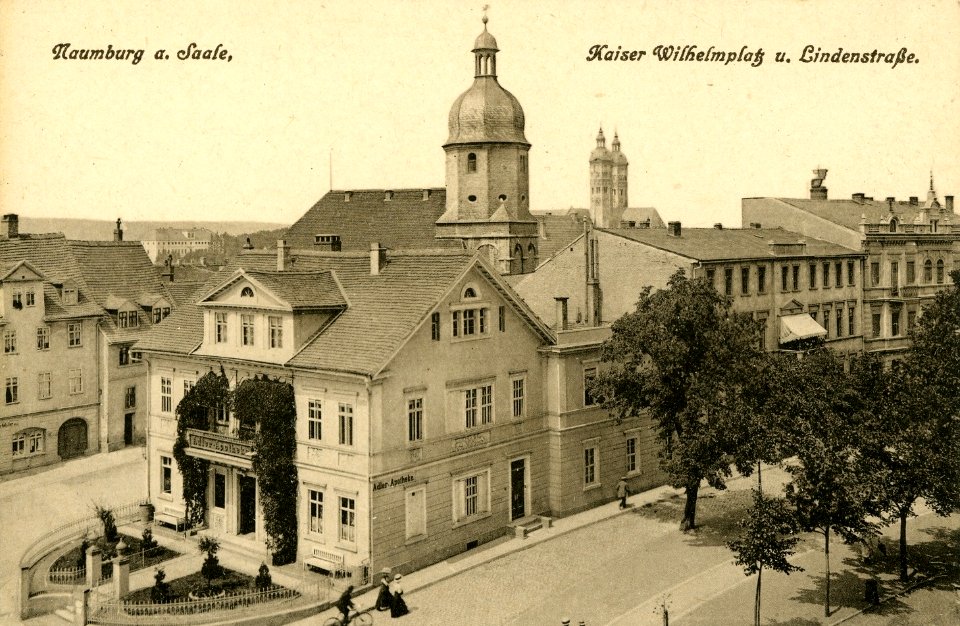 13984-Naumburg-1912-Kaiser Wilhelm Platz und Lindenstraße-Brück & Sohn Kunstverlag