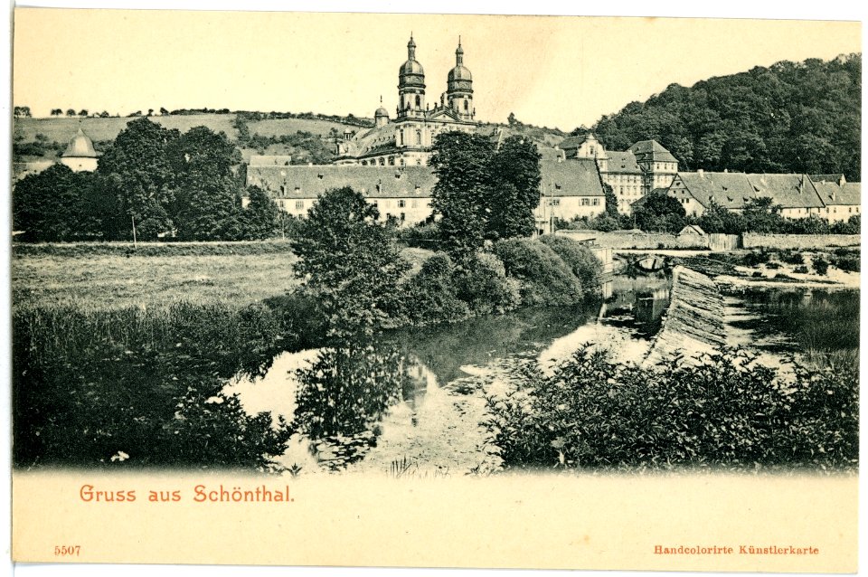 05507-Schönthal-1904-Blick nach Schönthal-Brück & Sohn Kunstverlag