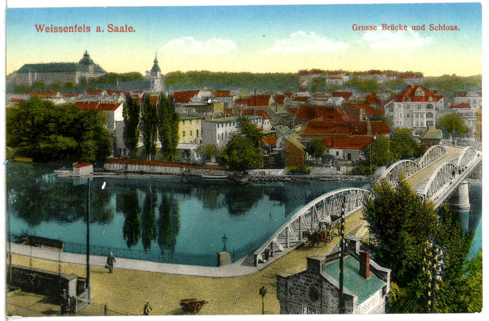 14089-Weißenfels-1912-Große Brücke und Schloß-Brück & Sohn Kunstverlag