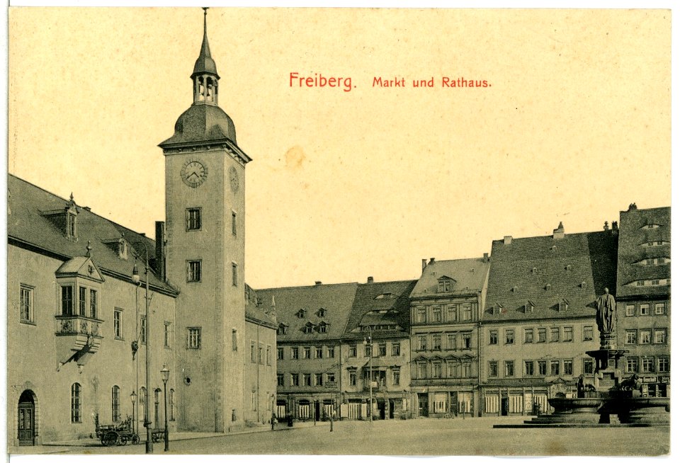 13625-Freiberg-1911-Markt und Rathaus-Brück & Sohn Kunstverlag