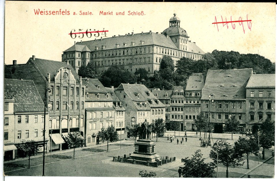 13900-Weißenfels-1912-Marktplatz und Schloß-Brück & Sohn Kunstverlag