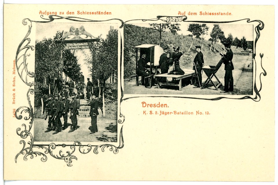 05498-Dresden-1904-2. Königlich Sächsisches Jäger-Bataillon Nr. 13 - Schießstände-Brück & Sohn Kunstverlag