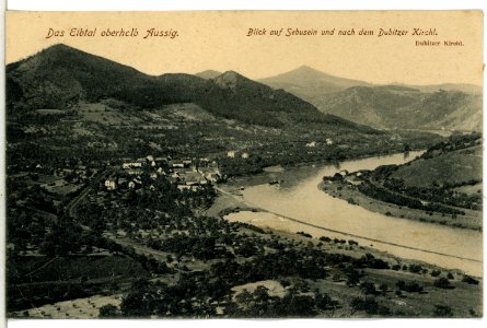 13654-Aussig-1911-Elbtal - Blick auf Sebusein und Dubitzer Kirchl-Brück & Sohn Kunstverlag