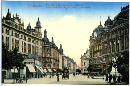 13773-Budapest-1912-Schlangenplatz mit Kossuth Lajos Gasse-Brück & Sohn Kunstverlag