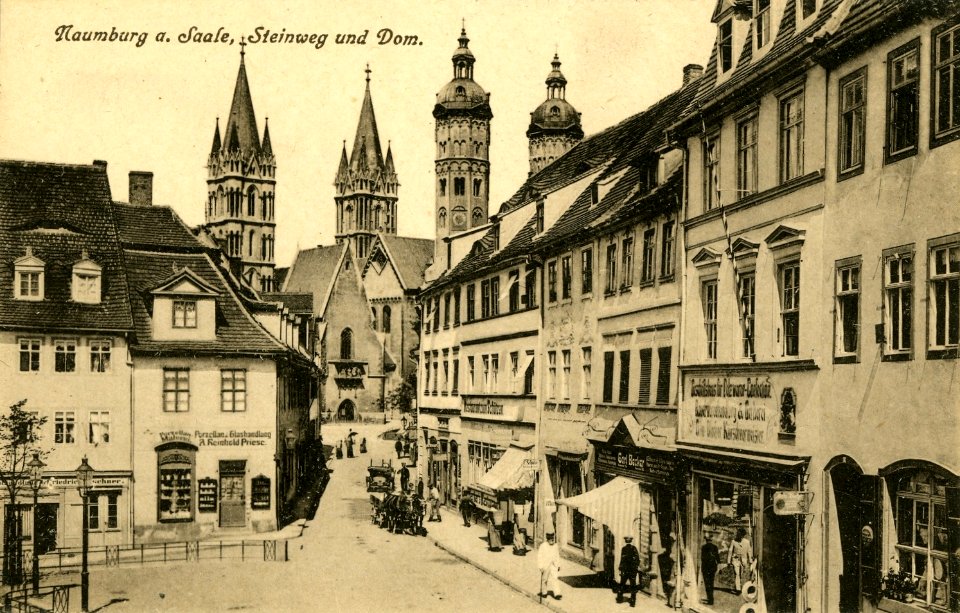 13924-Naumburg-1912-Steinweg und Dom-Brück & Sohn Kunstverlag