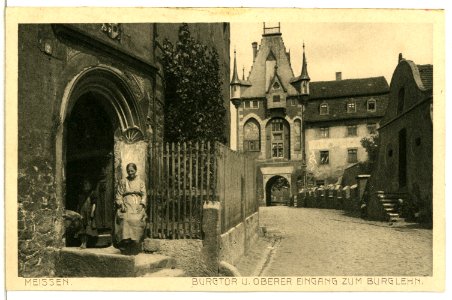 13633-Meißen-1911-Burgtor und oberer Eingang zum Burglehn-Brück & Sohn Kunstverlag