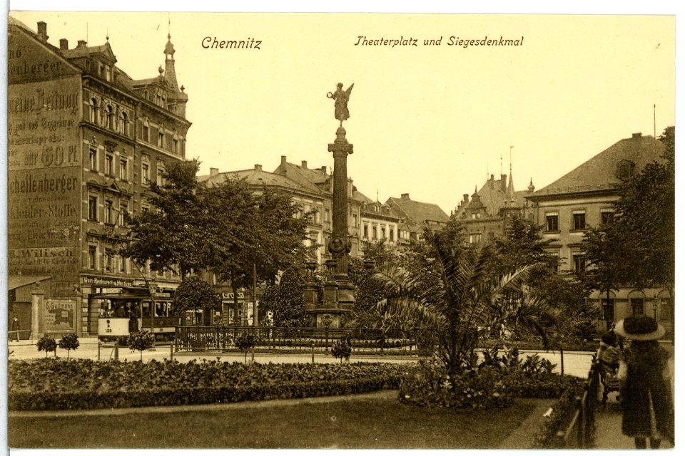 13524-Chemnitz-1911-Theaterplatz und Siegesdenkmal-Brück & Sohn Kunstverlag