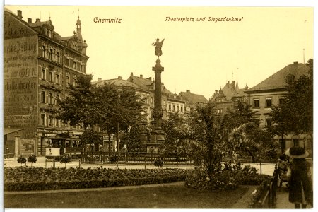 13524-Chemnitz-1911-Theaterplatz und Siegesdenkmal-Brück & Sohn Kunstverlag
