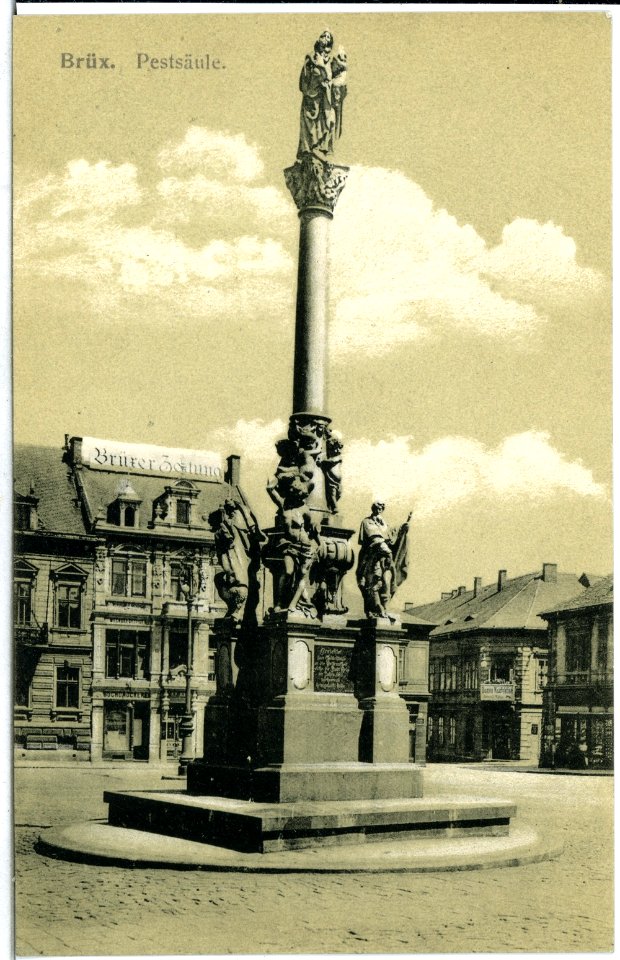 14009-Brüx-1912-Pestsäule-Brück & Sohn Kunstverlag