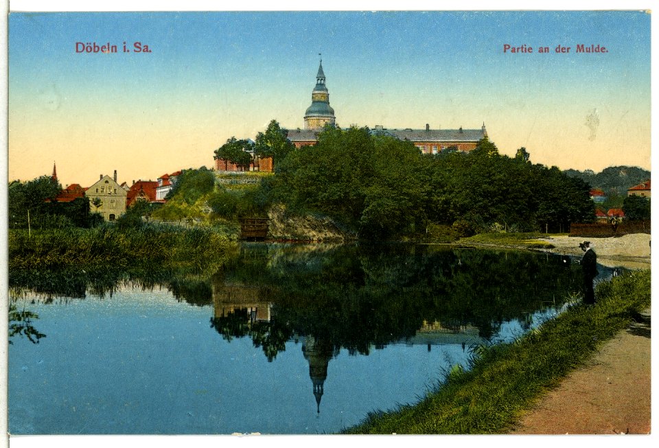 12835-Döbeln-1911-Partie an der Mulde-Brück & Sohn Kunstverlag