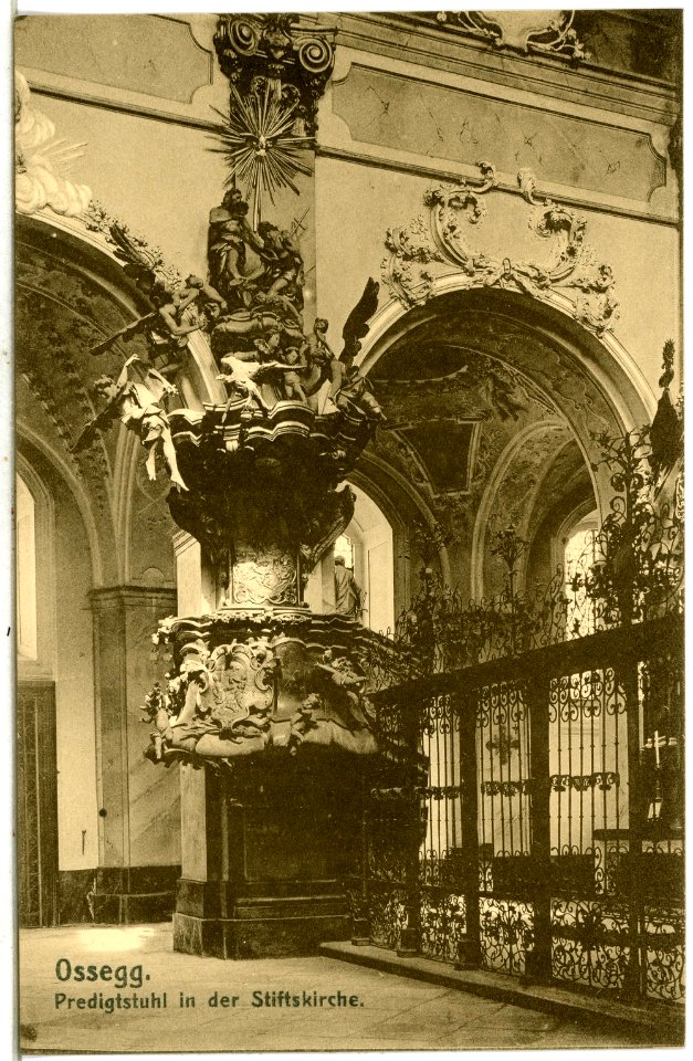 14375-Ossegg-1912-Predigtstuhl in der Stiftskirche-Brück & Sohn Kunstverlag