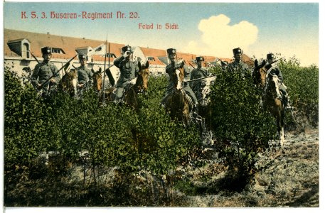 14037-Bautzen-1912-3. Husaren-Regiment Nr. 20 - Feind in Sicht-Brück & Sohn Kunstverlag