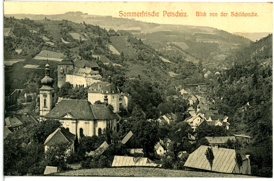 13776-Petschau-1912-Blick auf Petschau von der Schildwache-Brück & Sohn Kunstverlag