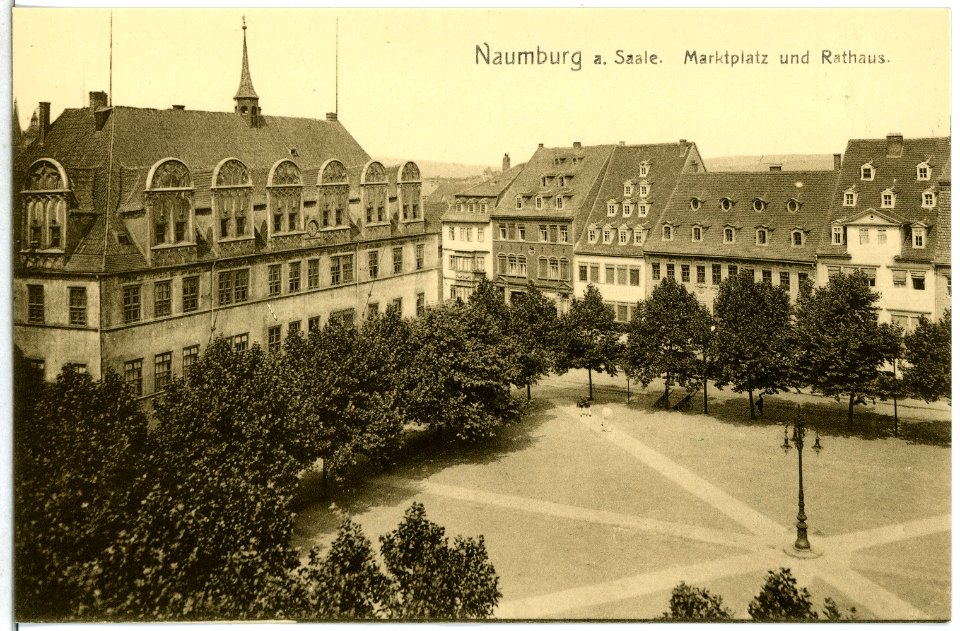 13978-Naumburg-1912-Marktplatz und Rathaus-Brück & Sohn Kunstverlag