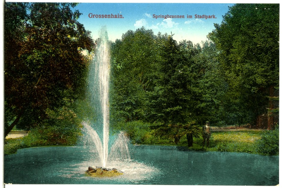 13971-Großenhain-1912-Springbrunnen im Stadtpark-Brück & Sohn Kunstverlag
