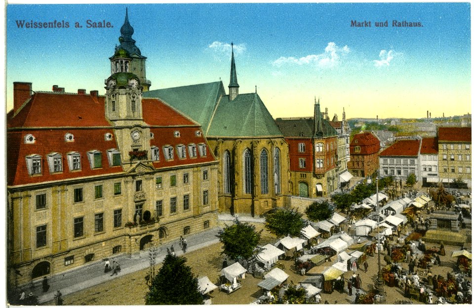 14091-Weißenfels-1912-Markt und Rathaus-Brück & Sohn Kunstverlag