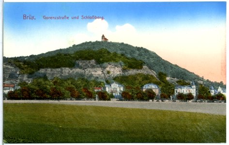 13941-Brüx-1912-Gorenzstraße und Schloßberg-Brück & Sohn Kunstverlag