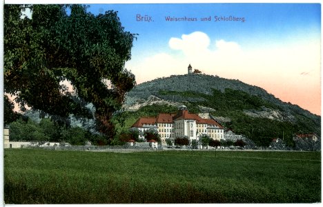 13939-Brüx-1912-Waisenhaus und Schloßberg-Brück & Sohn Kunstverlag