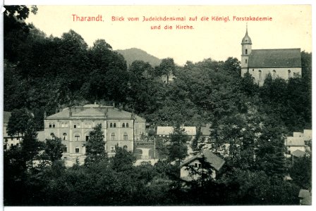 13610-Tharandt-1911-Blick auf die Forstakademie und die Kirche-Brück & Sohn Kunstverlag
