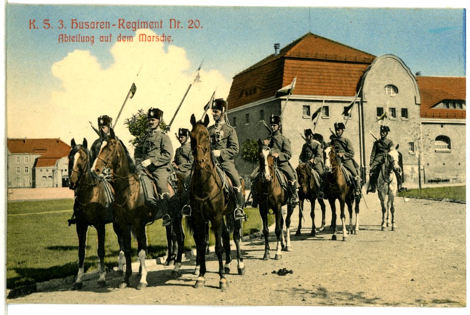 14033-Bautzen-1912-3. Husaren-Regiment Nr. 20 - Abteilung auf dem Marsch-Brück & Sohn Kunstverlag