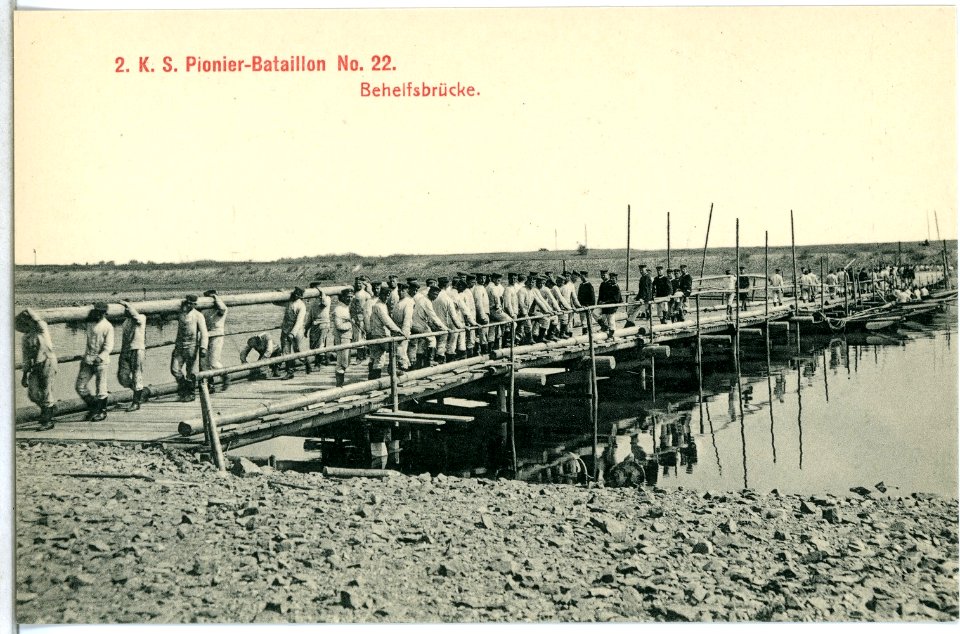 13832-Riesa-1912-Behelfsbrücke-Brück & Sohn Kunstverlag