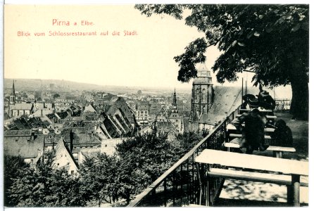 12877-Pirna-1911-Blick vom Schloßrestaurant auf die Stadt-Brück & Sohn Kunstverlag
