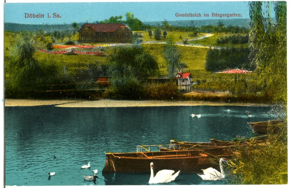 14355-Döbeln-1912-Gondelteich im Bürgergarten-Brück & Sohn Kunstverlag