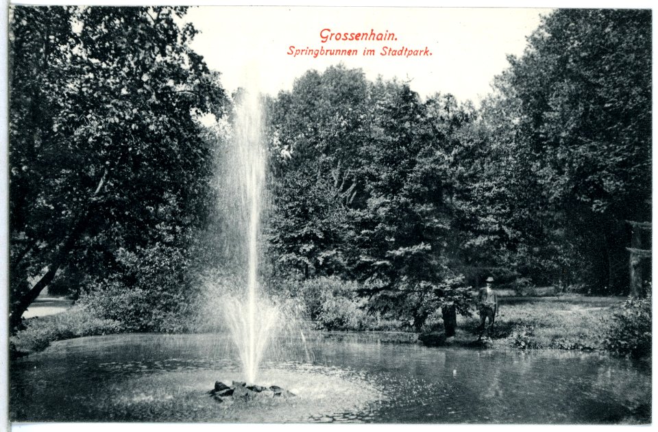 13819-Großenhain-1912-Springbrunnen im Stadtpark-Brück & Sohn Kunstverlag