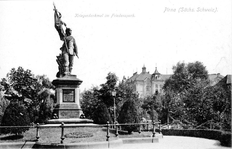 12776-Pirna-1911-Kriegerdenkmal im Friedenspark-Brück & Sohn Kunstverlag