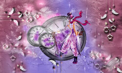 Abstract clock clown