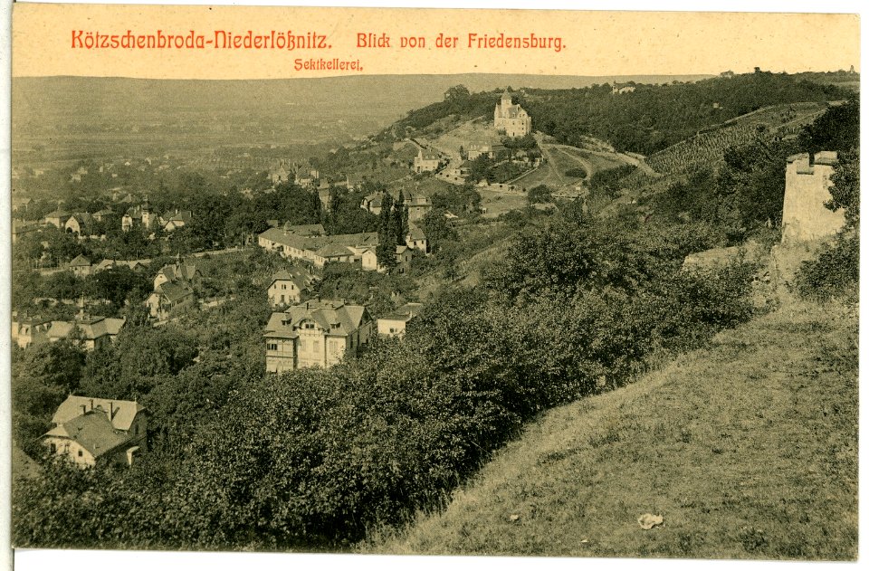 13795-Radebeul-1912-Blick auf Kötzschenbroda mit Sektkellerei Bussard-Brück & Sohn Kunstverlag