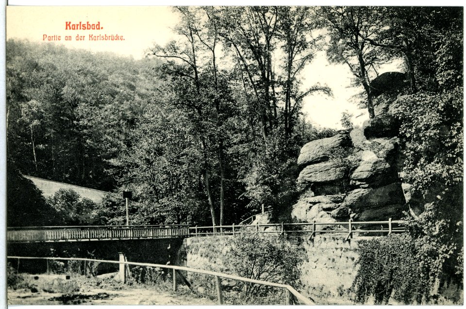 13761-Karlsbad-1912-Partie an der Karlsbrücke-Brück & Sohn Kunstverlag