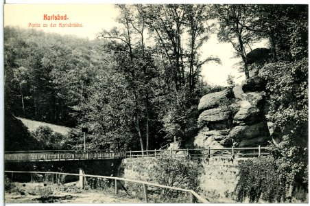 13761-Karlsbad-1912-Partie an der Karlsbrücke-Brück & Sohn Kunstverlag