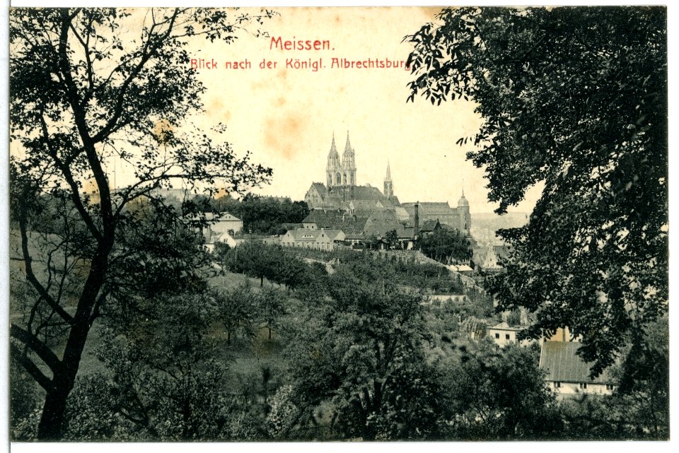 12971-Meißen-1911-Blick nach dem Burgberg-Brück & Sohn Kunstverlag