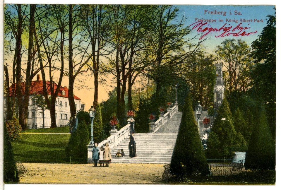12793-Freiberg-1911-Freitreppe im König-Albert-Park-Brück & Sohn Kunstverlag