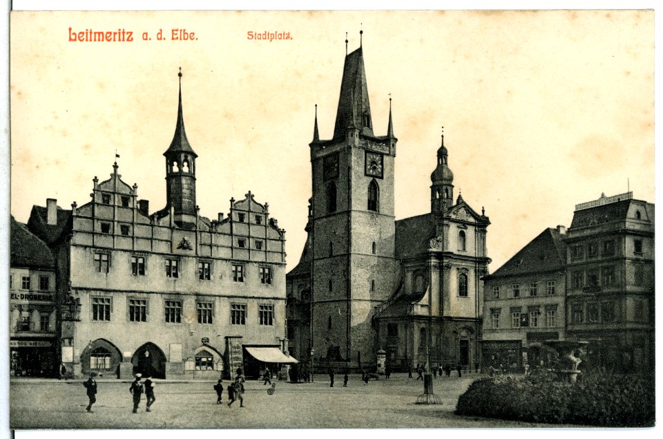 12927-Leitmeritz-1911-Stadtplatz-Brück & Sohn Kunstverlag