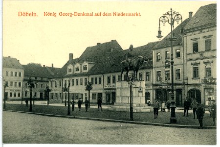 14030-Döbeln-1912-König Georg Denkmal auf dem Niedermarkt-Brück & Sohn Kunstverlag