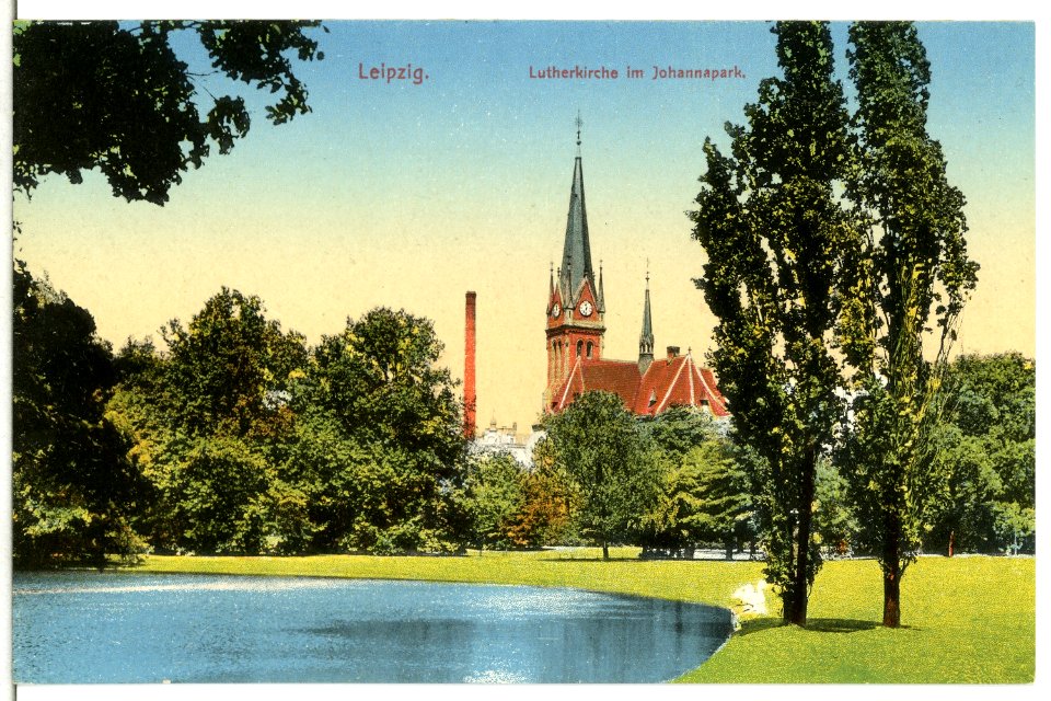 13421-Leipzig-1911-Lutherkirche im Johannapark-Brück & Sohn Kunstverlag