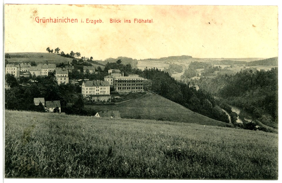 13404-Grünhainichen-1911-Blick auf Grünhainichen und ins Flöhatal-Brück & Sohn Kunstverlag