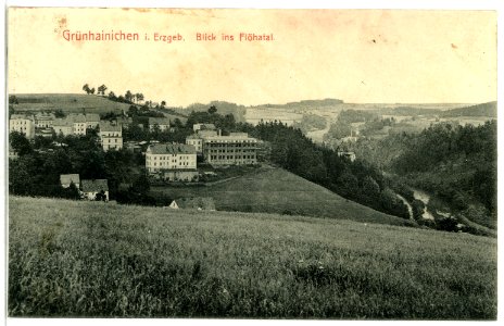 13404-Grünhainichen-1911-Blick auf Grünhainichen und ins Flöhatal-Brück & Sohn Kunstverlag