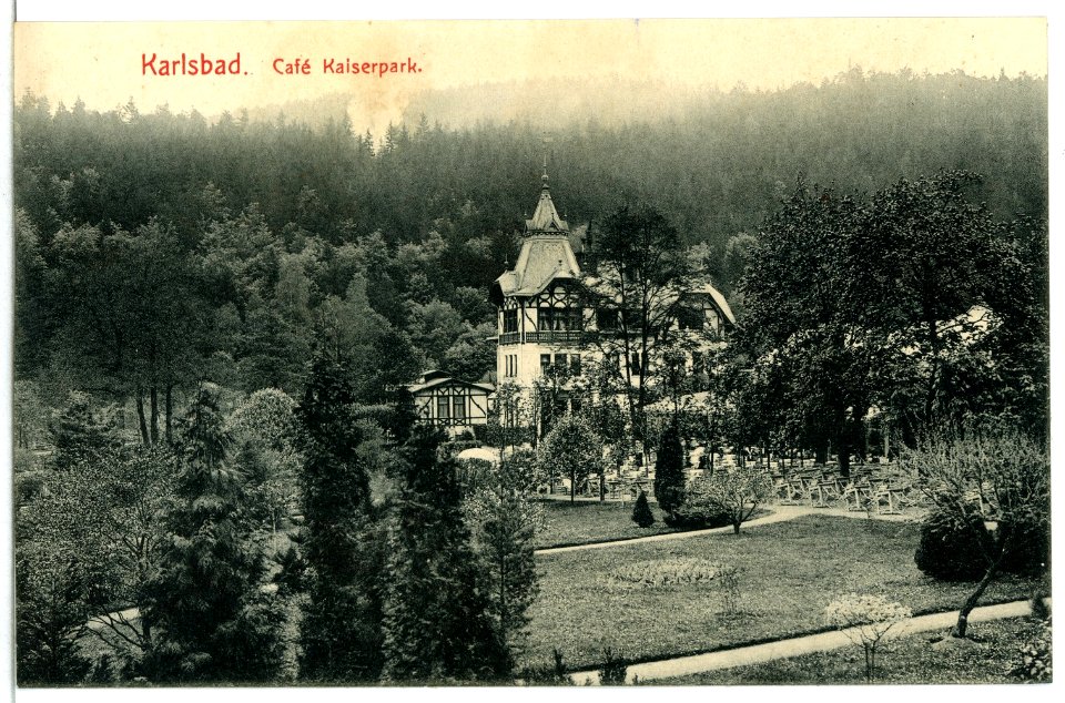 13324-Karlsbad-1911-Cafe Kaiserpark-Brück & Sohn Kunstverlag
