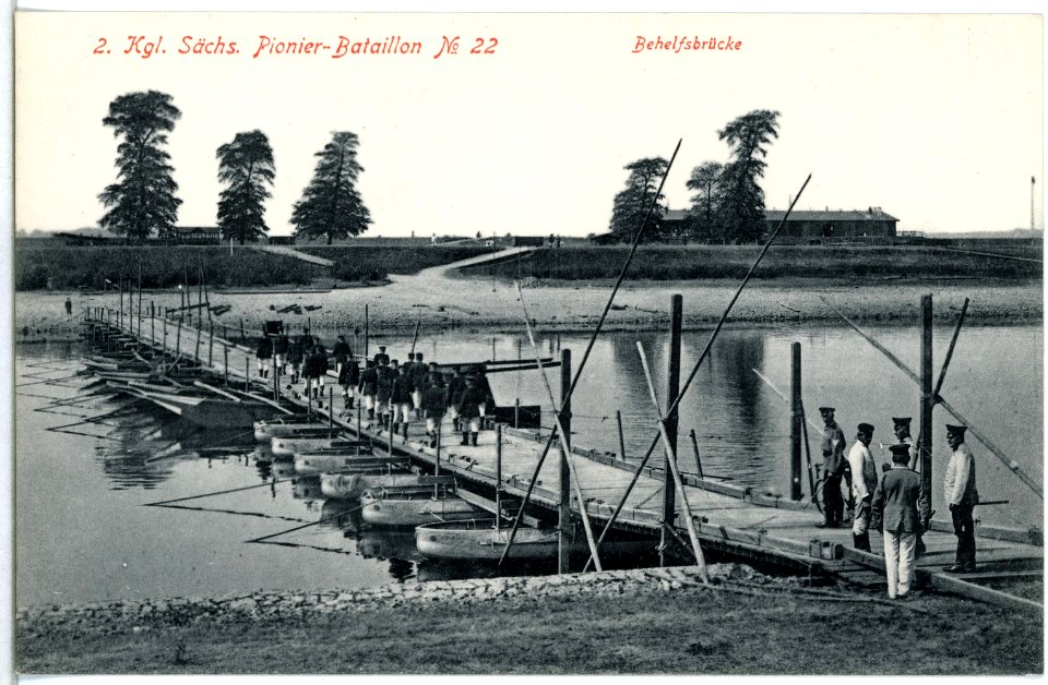 13831-Riesa-1912-Behelfsbrücke-Brück & Sohn Kunstverlag