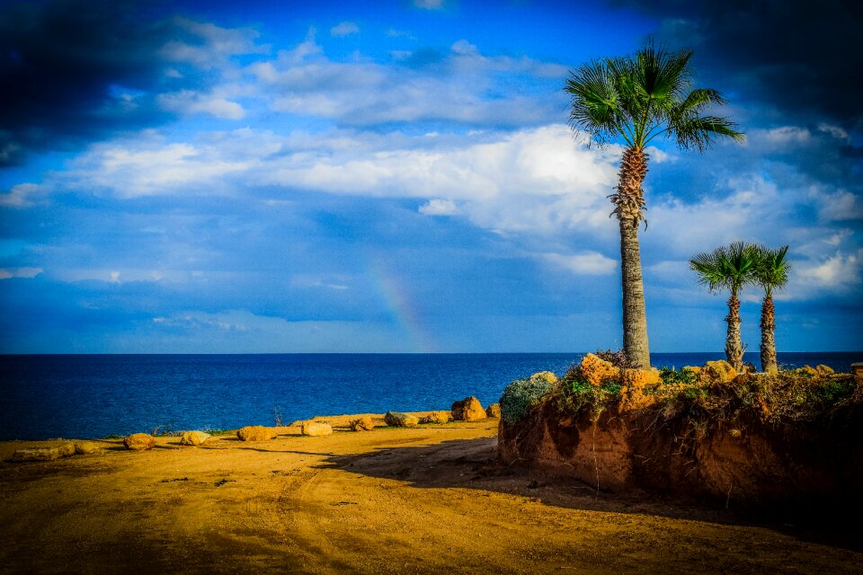 Dirt road seashore scenery