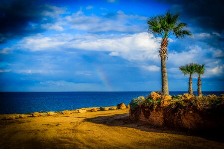 Dirt road seashore scenery